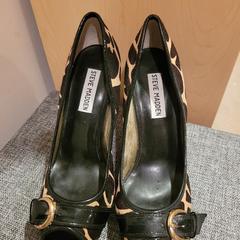 Steve Madden giraffe pattern heels, 4 inch heel
